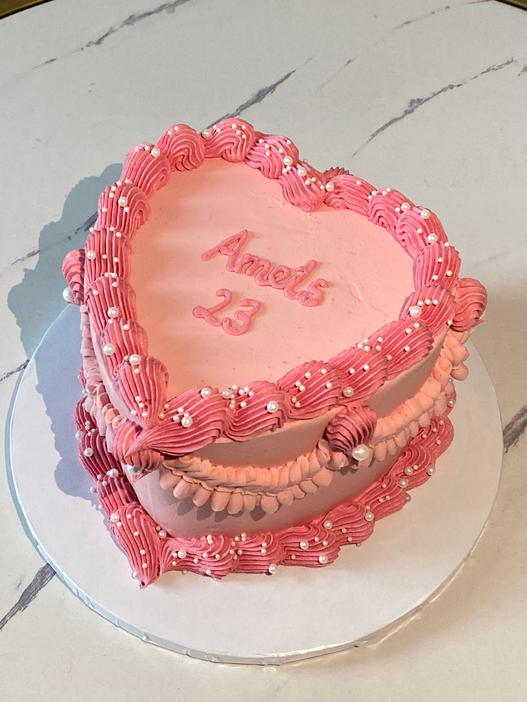 Vintage Heart Cake