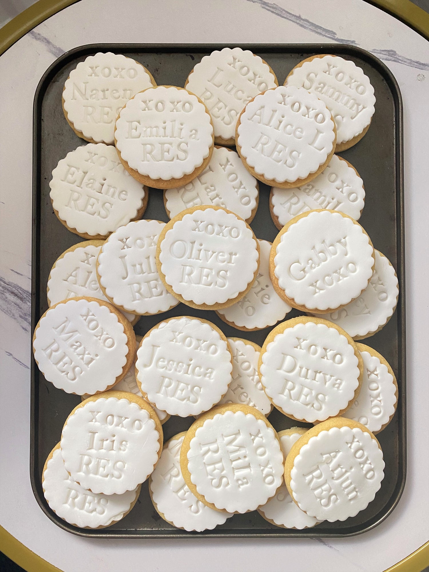 16 Personalised Shortbread Biscuits Postals