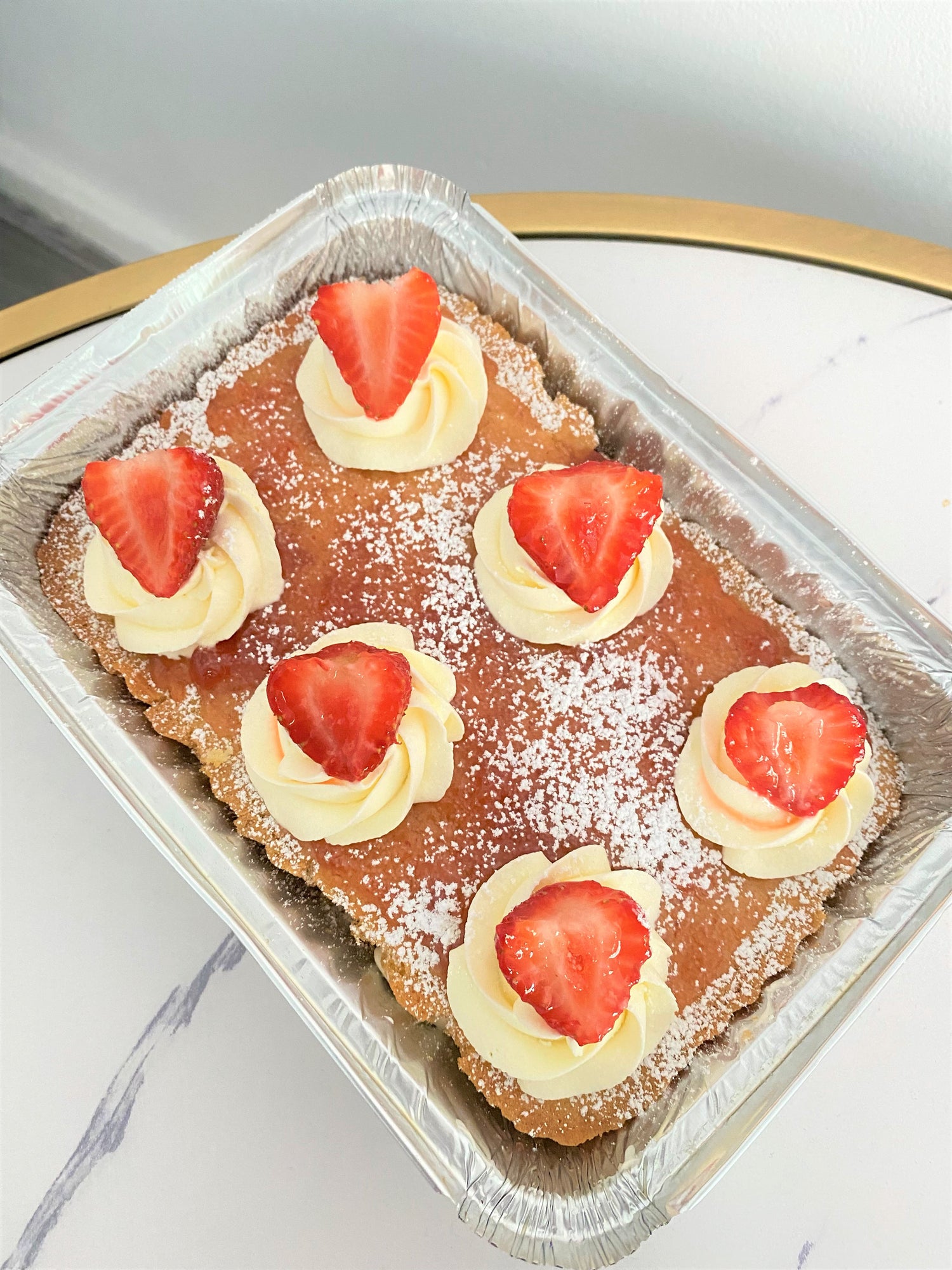 Strawberries & Cream Tray Cake